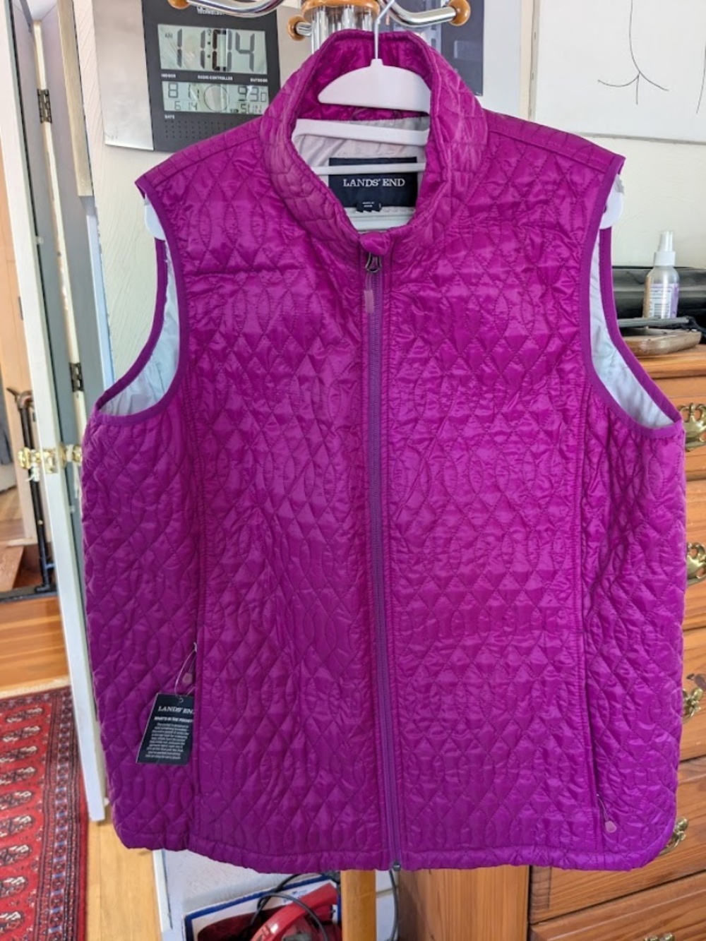 Land's End Quilted Thin Primaloft Vest, Packs into Own Pocket, Women's Plus 1x